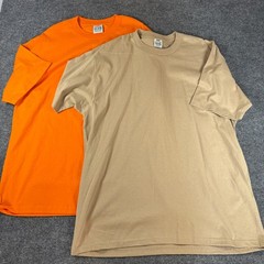 2 NEW PROCLUB HEAVY WEIGHT T-SHIRT ORANGE/BROWN PRO CLUB BLANK 2XL 2PC