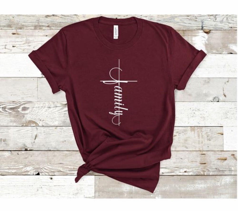 Family Cross T-shirt , Christian Cross, Family Cross Shirt, XS, S, M, L, XL