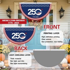 4th of July Bunting Flags 250th Anniversary 1776-2026 4 Pc 1.5×3 ft USA (73