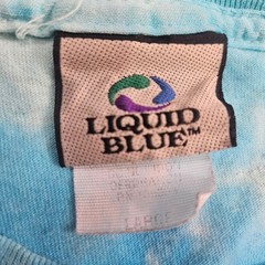 Vintage The Beatles Yellow Submarine Liquid Blue Tie Dye Shirt Mens Large Blue