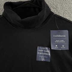 Croft & Barrow Mens Shirt Black Size Medium Turtleneck Easy Care Cotton Blend