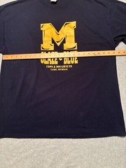 Michigan T-Shirt Men’s 2XL Navy Glaze & Blue Claire MI Jerzees Short Sleeve