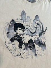 Dragon Ball Z Lace Valley Shirt Cream Beige Size M/L Rare Fan Art