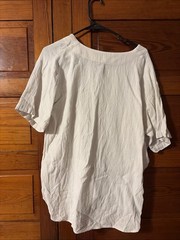 surf style interplanetary body gear White Cotton Lace Up Top, Unisex, Size Large