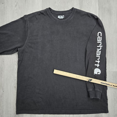 Carhartt Shirt XXL Loose Fit Black K231 Long Sleeve Tee Graphic Print