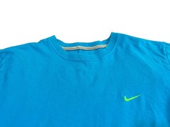 Nike Men’s Size M Blue 100% Cotton Embroidered Logo Long-Sleeve T-Shirt