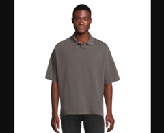 Men’s No Boundaries Oversize French Terry Polo Shirt XLARGE Charcoal Sky NEW