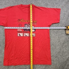 VTG Perry Ellis T Shirt Mens XL? Red America Tractor Graphic 90s Single Stitch