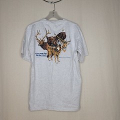 Vintage Get On The Wild Side T-shirt Sz L Single Stitch Gray Cotton Made In USA