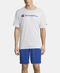 Champion Men’s White/Gray Double Dry Reversible Mesh Short Sleeve T-Shirt