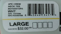 Buffalo by David Bitton Premium White Crew T-Shirts 4 Pack Tag Free Cotton