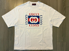 Gucci Cotton Jersey Printed Tee Shirt white sz M
