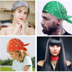 16 Pcs Bandanas Multi-Purpose Bandanas Paisley Cowboy Polyester Headbands 22×22