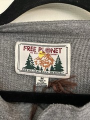 Free Planet Men Pull On Shirt Heather Gray Size M NWT