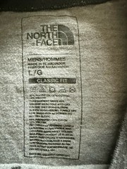 The North Face Gray/Black Graphic Print Logo Crew Neck Long Sleeve T-Shirt L/G