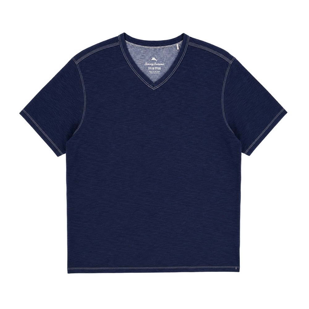 TOMMY BAHAMA Weekend V-Neck Tee XXL Indigo Blue TENCEL Modal NWOT