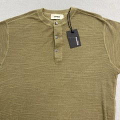 Buck Mason Shirt Mens Large Olive Daybreak Rower Thermal Knit Henley Long Sleeve