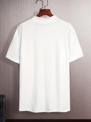 Fashion Men High Neck Short Sleeve T-Shirt Sophisticated Soft Fabric White New