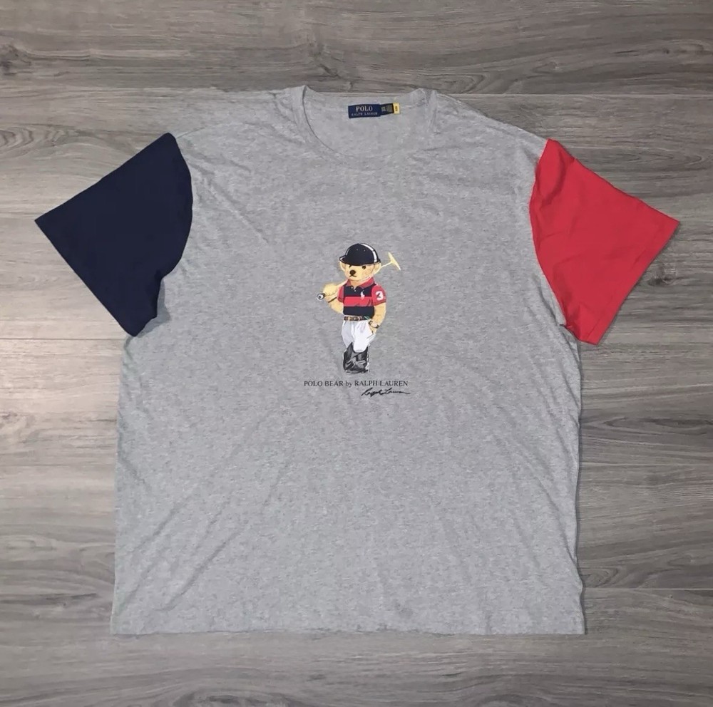 Polo Ralph Lauren Polo Player Bear T-Shirt Gray Big & Tall Men’s Size 4XB