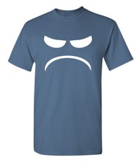 Angry Smiling Face Sarcastic Humor Graphic Super Soft Ring Spun Funny T Shirt