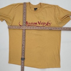True Vintage 80’s Mission Viejo Diablos Swimming T Shirt Men’s Large Yellow USA