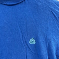 VINTAGE Izod T Shirt Men Medium Blue Turtle Neck Base Layer Casual Fleece 90s