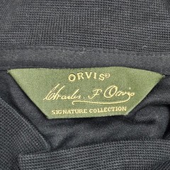 Orvis Shirt Mens 2XL Black Pima Cotton Long Sleeve Mock Neck Signature Peru