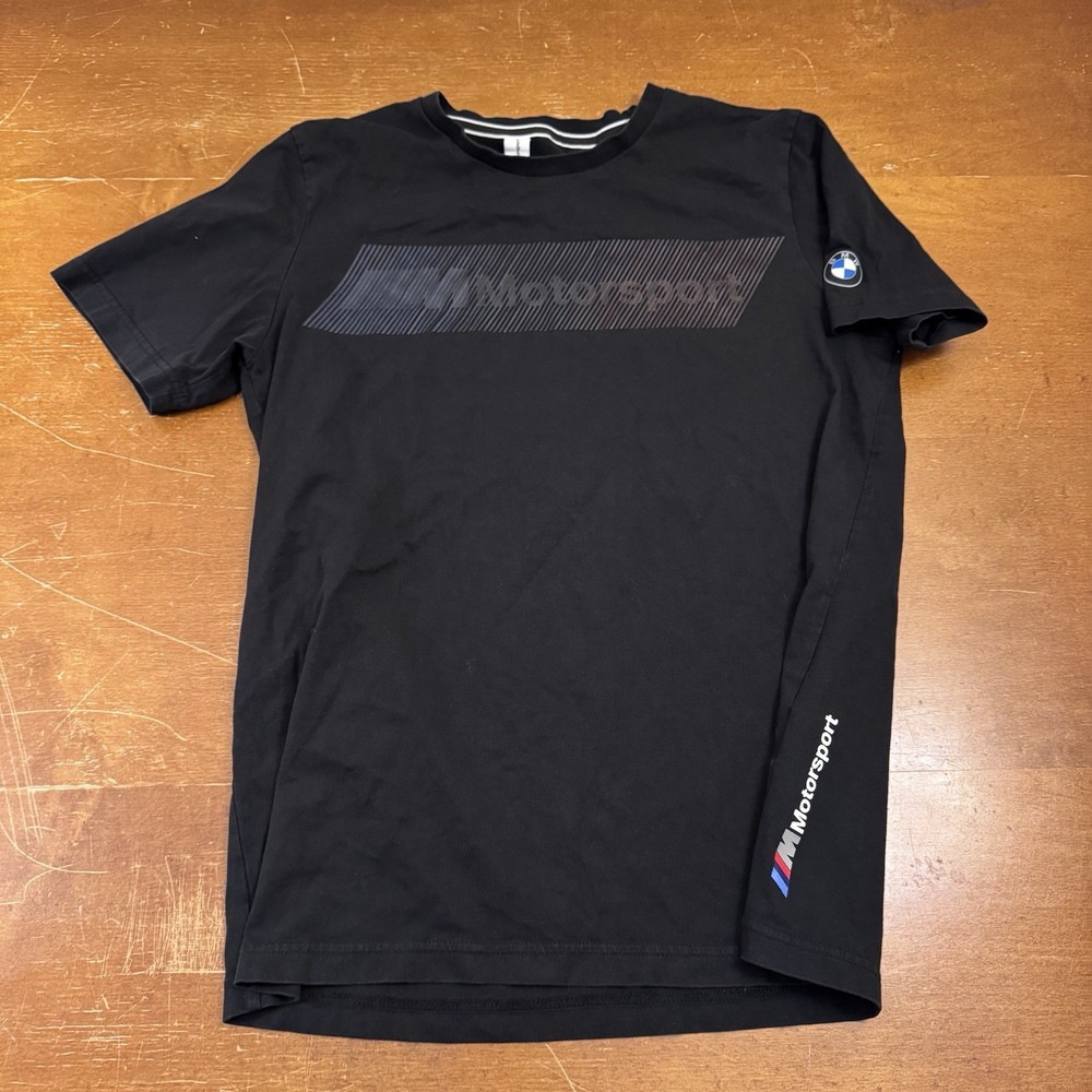 BMW M Series Motorsport Shirt Mens Medium Black Puma Short Sleeves