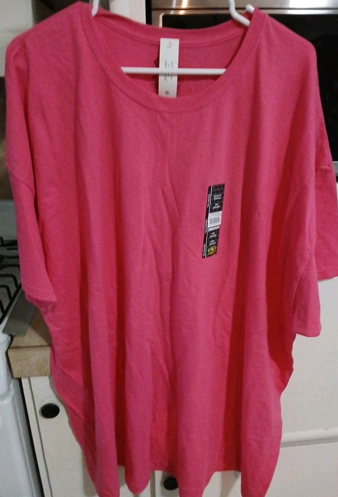 Athletic Works Mens Pink Moisture Wicking Tri-Blend T-Shirt Size 4XL (58-60) NEW