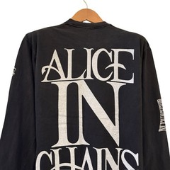 Vintage Alice In Chains Wonderland Black Long Sleeve 90s Band Sz L Shirt REPRINT