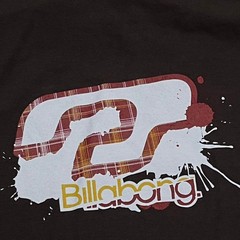 Billabong Brown Vintage Men’s Logo Splash T-shirt, Large