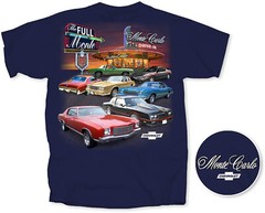Joe Blow T’s Chevy Monte Carlo Drive-In Men’s Blue T-Shirt SS 454 1970 1971 1985