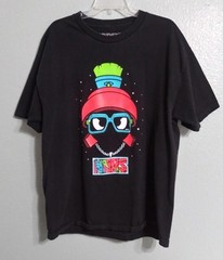 Vtg Original Rufnek Neon MARS Tshirt Mens XL Black 100% Cotton Street Retro READ