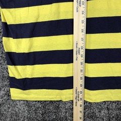 Vintage Duck Head Shirt Mens Large Yellow Navy Striped Pocket Logo USA