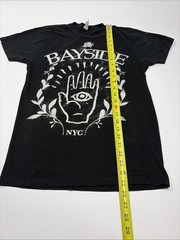 Bayside NYC Logo Dbl Sided size Small Black T Shirt Post Punk Emo Band Merch Tee