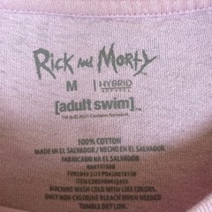 Adult Swim T-Shirt Mens Medium Light Pink Rick And Morty TV Show Cartoon Promo