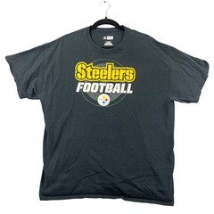 NFL Team Apparel Pittsburgh Steelers Football Graphic T-Shirt Black Mens XL