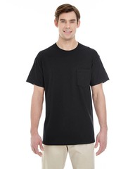 6- Pack Black Gildan Unisex Heavy Cotton Pocket Stylish Plain T-Shirt – G530