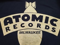 New! ATOMIC RECORDS Milwaukee GOLD BOMB LOGO Authentic T-Shirt S-M-L-XL-XXL-XXXL