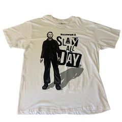 Halloween II Michael Myers Slay All Day Men’s T-Shirt Horror Movie Large
