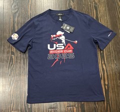 RLX Ralph Lauren 2025 USA Ryder Cup T Shirt Men’s Medium Blue Cotton NEW