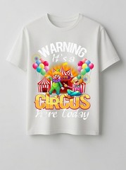 Warning It’s A Circus Here Today Carnival Birthday Party T-Shirt