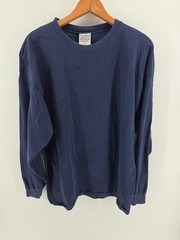 Vintage Pluma Long Sleeve Navy Blue Blank T Shirt Men’s Size XL Made in USA