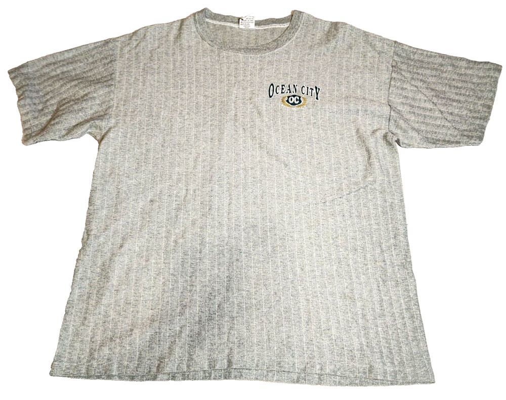 Ocean City New Jersey Cal Cru Mens T-Shirt Sz 2XL Gray Pullover Short Sleeve