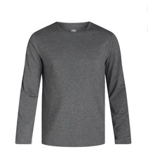 ATHLETIC WORKS Men’s 2XL Long Sleeve Tri-Blend Active Tee • Charcoal Heather