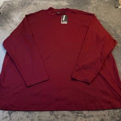 Murano Liquid Luxury Mock Neck Shirt Mens 4XB Burgundy Long Sleeve Cotton NWT