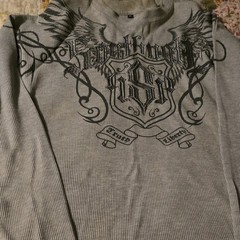 Vintage Southpole Shirt Mens XL Black Y2K Grunge Thermal Waffle Knit Long Sleeve