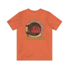 Trains Are Safer With a Caboose 1981 Vintage Men’s T-Shirt
