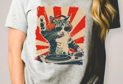 Cool DJ Cat T-shirt, Funny Cat With Headphones Shirt, Stylish Cat Lovers Gift