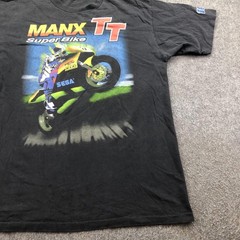 Vintage Manx TT Super Bike Shirt Mens Large Black Sega Oneita Isle Of Man 90s